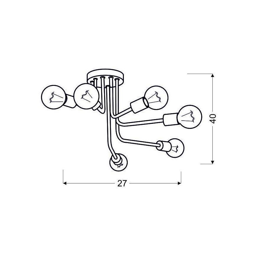 Συνδεδεμένο πολύφωτο SPILL 6xE27/60W/230V