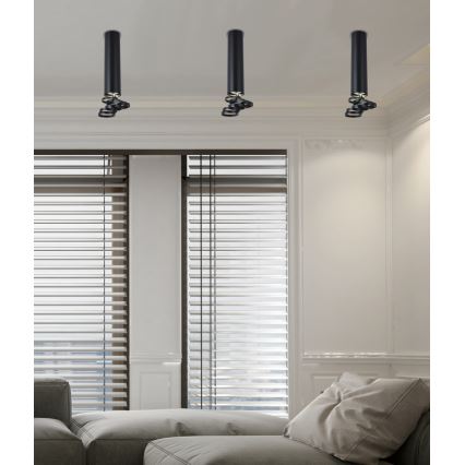 Συνδεδεμένο πολύφωτο TUBA 1xGU10/50W/230V μαύρο