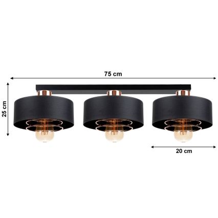 Συνδεδεμένο πολύφωτο VEST 3xE27/60W/230V