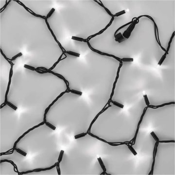 Συνδεόμενη γιρλάντα 100xLED/10m IP44 ψυχρό λευκό μαύρο