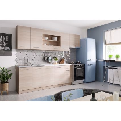 Σύνθεση κουζίνας MARISA 260 cm σε απόχρωση Sonoma δρυός