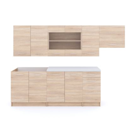 Σύνθεση κουζίνας MARISA 260 cm σε απόχρωση Sonoma δρυός