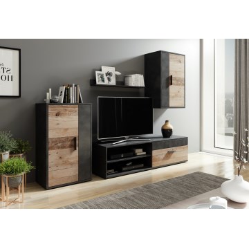 Σύνθεση σαλονιού BRICK καφέ/μαύρη