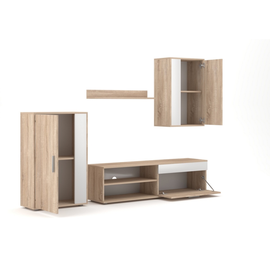 Σύνθεση σαλονιού BRICK, Sonoma δρυς/λευκό