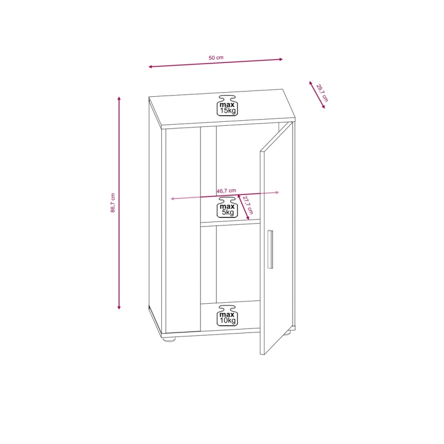 Σύνθεση σαλονιού BRICK, δρυς Sonoma/λευκό