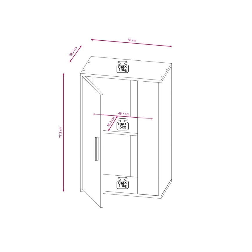 Σύνθεση σαλονιού BRICK, δρυς Sonoma/λευκό