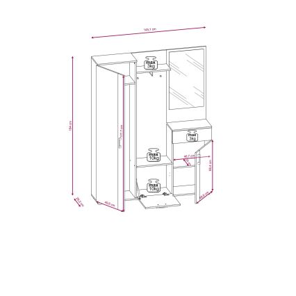 Σύνθεση εισόδου NOLAN με καθρέφτη, καφέ/γραφίτης