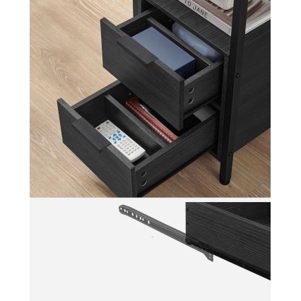 Συνοδευτικό τραπεζάκι με ενσωματωμένες πρίζες και θύρες USB ROD, μαύρο