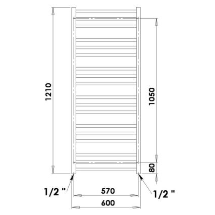 P.M.H. AV4C - Θερμαντικό σώμα-σκάλα για μπάνιο AVENTO 360W 121 cm, γυαλιστερό χρώμιο