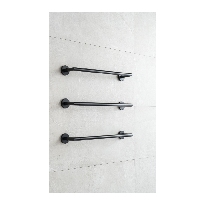 P.M.H. IN1B-L - Ηλεκτρική θερμαινόμενη κρεμάστρα πετσετών INGA 17W/230V 85,9 cm IP44 αριστερή/μαύρη