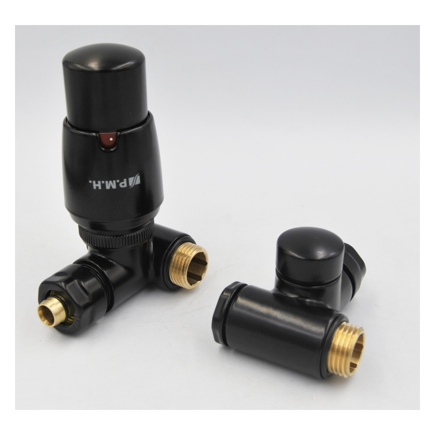 P.M.H. INTER-LB - Βαλβίδα με θερμοστατική κεφαλή INTER αριστερή/μαύρη