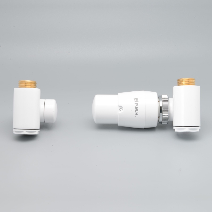 P.M.H. INTER-RW - Βαλβίδα με θερμοστατική κεφαλή INTER δεξιά/λευκή