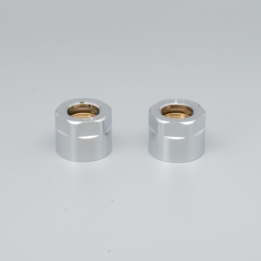 P.M.H. M15B4002 - Σύνδεσμος σύσφιξης για τη βαλβίδα VISION/INTER, φινίρισμα γυαλισμένου χρωμίου/χαλκού, 15 mm