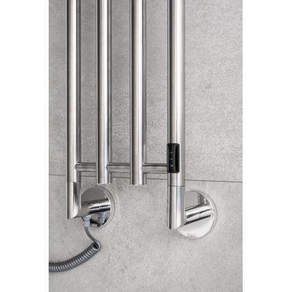 P.M.H. MO1SS-L - Ηλεκτρική θερμαινόμενη κρεμάστρα πετσετών MONA 93W/230V 153,3 cm IP44 γυαλισμένο ανοξείδωτο ατσάλι