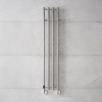 P.M.H. MO1SS-LK - Θερμαινόμενη πετσετοκρεμάστρα MONA 93W/230V 153,3 cm IP44 γυαλισμένο ανοξείδωτο ατσάλι