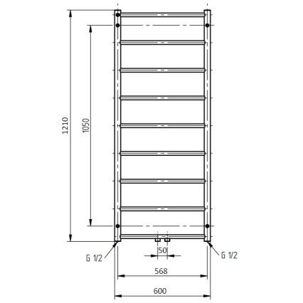 P.M.H. NS4C-M - Θερμαντικό σώμα-σκάλα για μπάνιο NAAS 222W 121 cm γυαλιστερό χρώμιο