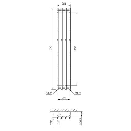 P.M.H. PX2C/4 - Θερμαντικό σώμα (σκάλα) για μπάνιο PLUTO X 350W 150 cm γυαλιστερό χρώμιο