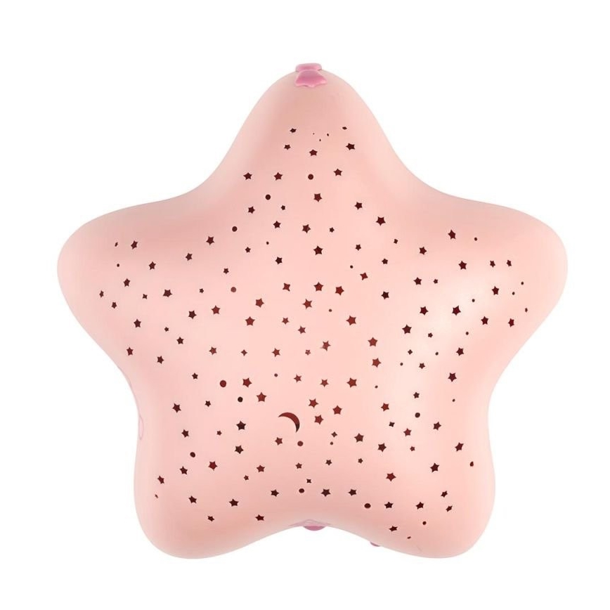 PABOBO - Προτζέκτορας με μελωδία STAR 3xAA ροζ