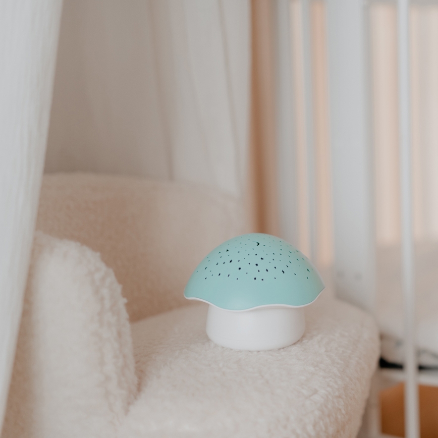 PABOBO - Προτζέκτορας με μουσική STAR MUSHROOM 3xAA μπλε