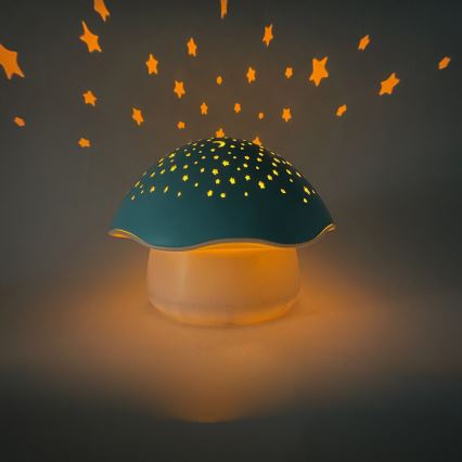 PABOBO - Προτζέκτορας με μουσική STAR MUSHROOM 3xAA μπλε