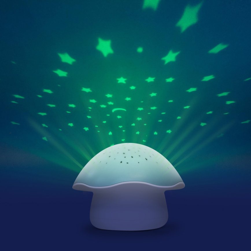 PABOBO - Προτζέκτορας με μουσική STAR MUSHROOM 3xAA μπλε