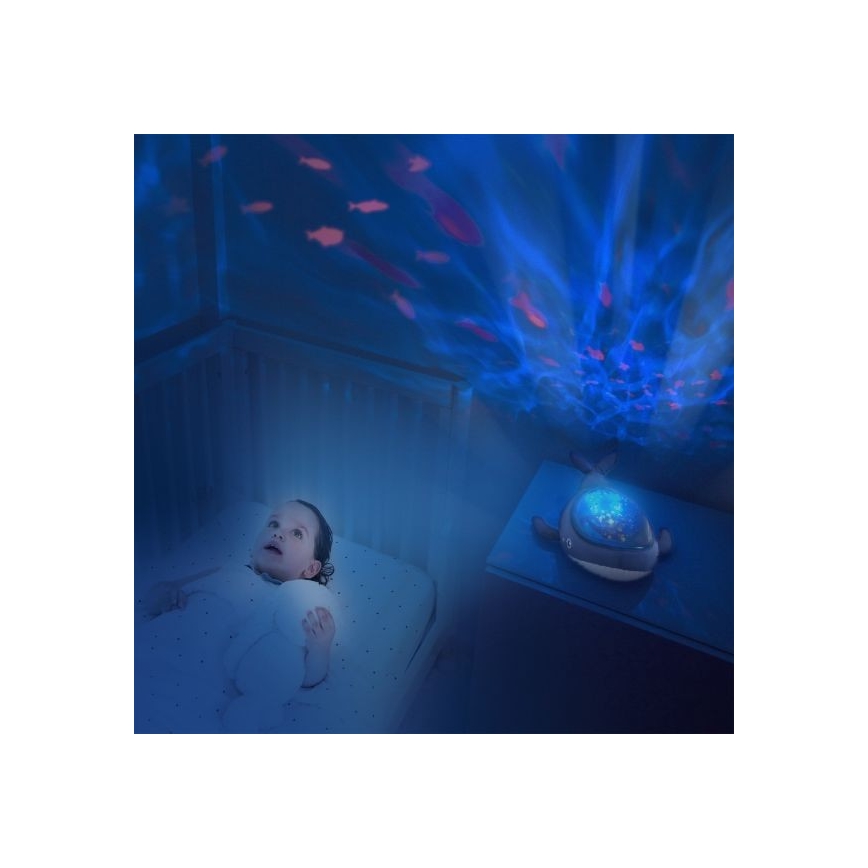 PABOBO -Φωτιστικό Projector AQUA DREAM 3xAA φάλαινα