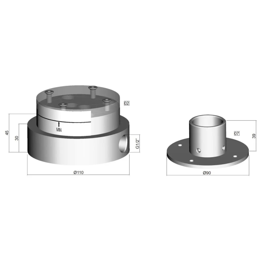 Paffoni - Σώμα εγκατάστασης για επιδαπέδια μπαταρία μπανιέρας LIGHT