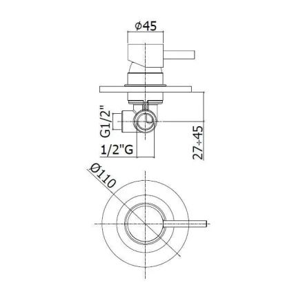 Paffoni - Εντοιχιζόμενος μίκτης ντους LIGHT, γυαλιστερό χρώμιο