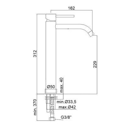 Paffoni - Μίκτης νιπτήρα LIGHT σε γυαλιστερό χρώμιο