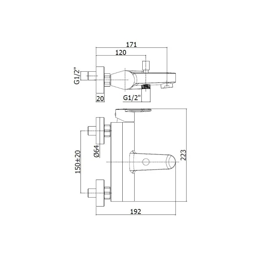 Paffoni - Μπαταρία μπανιέρας CANDY σε γυαλιστερό χρώμιο