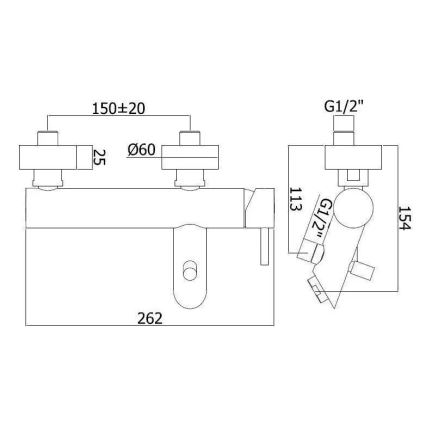 Paffoni - Μπαταρία μπανιέρας LIGHT EXCLUSIVE σε χρυσό φινίρισμα