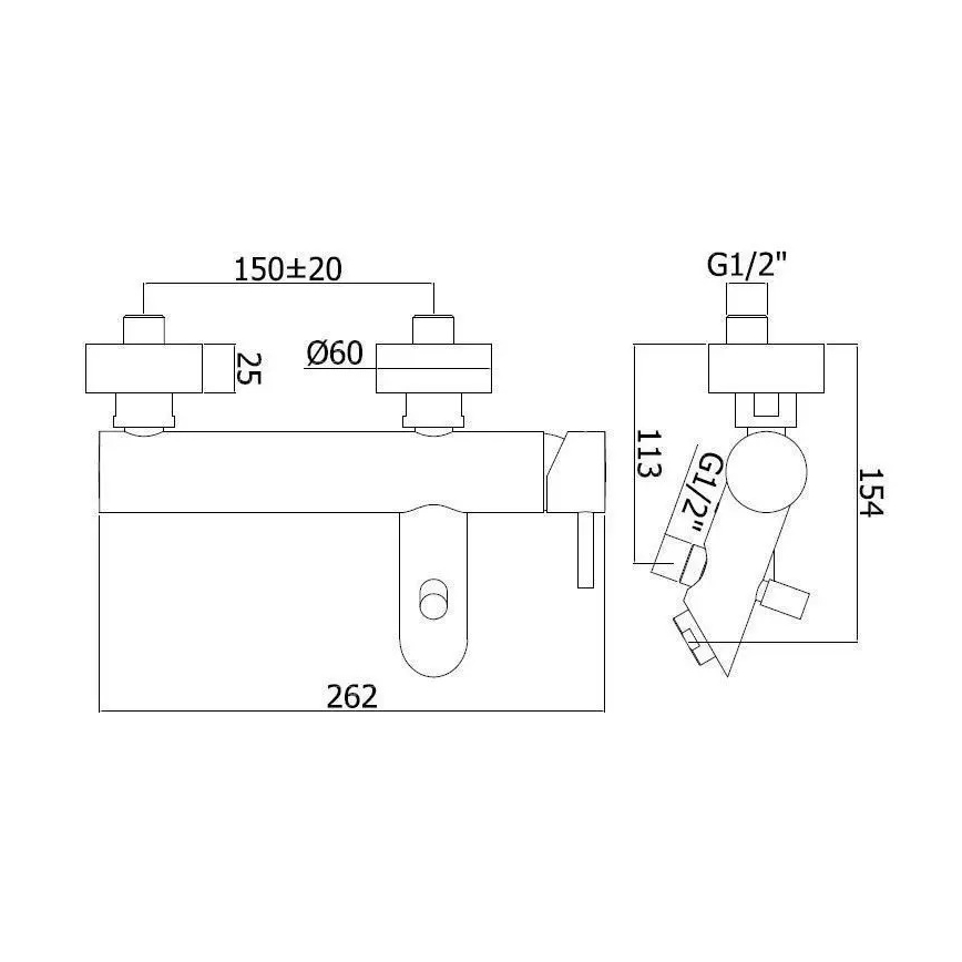 Paffoni - Μπαταρία μπανιέρας LIGHT EXCLUSIVE σε χρυσό φινίρισμα
