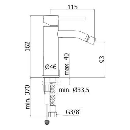 Paffoni - Μπαταρία μπιντέ LIGHT από ανοξείδωτο ατσάλι