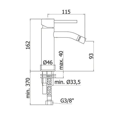 Paffoni - Μπαταρία μπιντέ LIGHT, μαύρη