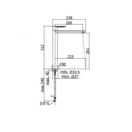 Paffoni - Μπαταρία νιπτήρα CANDY σε γυαλιστερό χρώμιο