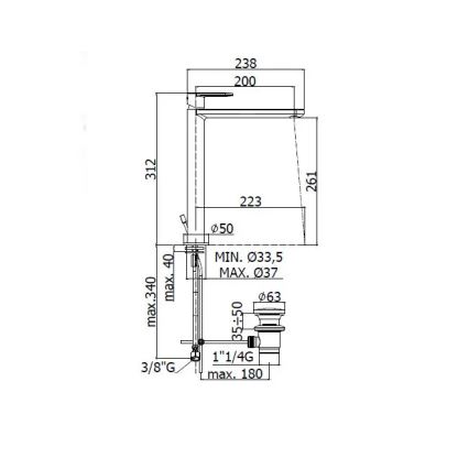 Paffoni - Μπαταρία νιπτήρα CANDY σε γυαλιστερό χρώμιο