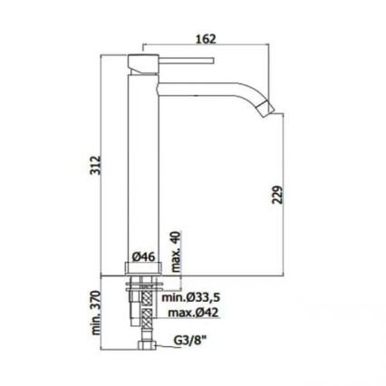 Paffoni - Μπαταρία νιπτήρα LIGHT EXCLUSIVE σε βουρτσισμένο χρυσό