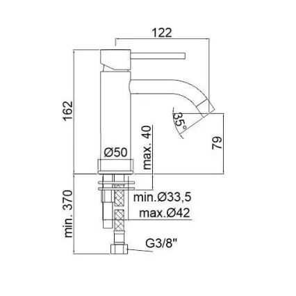 Paffoni - Μπαταρία νιπτήρα LIGHT σε γυαλιστερό χρώμιο