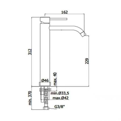 Paffoni - Μπαταρία νιπτήρα LIGHT μαύρη