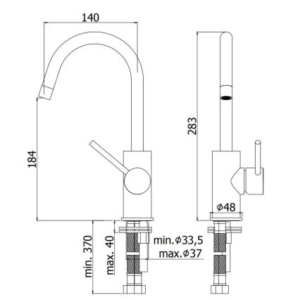 Paffoni - Μπαταρία νιπτήρα LIGHT μαύρη