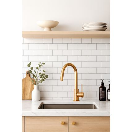 Paffoni - Μπαταρία νιπτήρα LIGHT, χρυσή