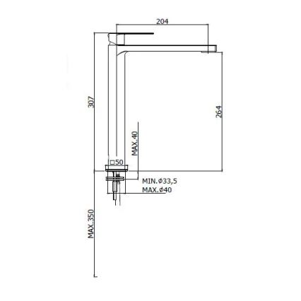 Paffoni - Μπαταρία νιπτήρα TANGO ματ χρώμιο