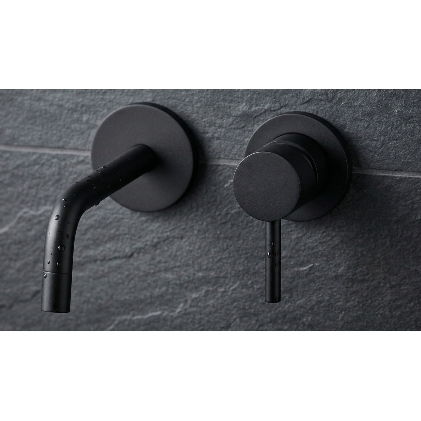 Paffoni - Μπαταρία νιπτήρα για εντοιχιζόμενη εγκατάσταση LIGHT μαύρη