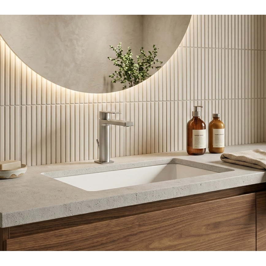 Paffoni - Μπαταρία νιπτήρα + βαλβίδα αποστράγγισης TANGO από ανοξείδωτο ατσάλι