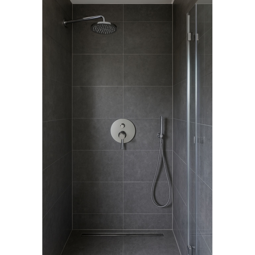 Paffoni - Μπαταρία ντους για εντοιχισμένη εγκατάσταση LIGHT, γυαλιστερό χρώμιο