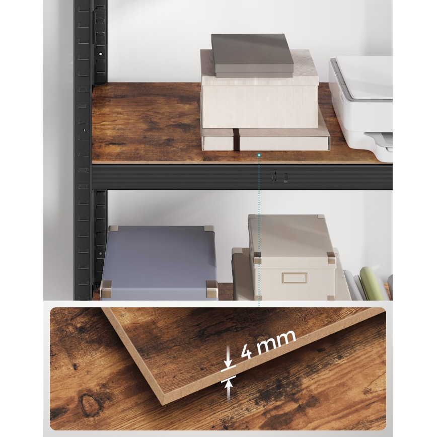 Ράφι ORDIFY καφέ/μαύρο