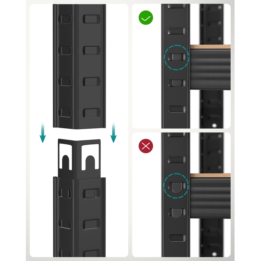 Ράφι ORDIFY καφέ/μαύρο