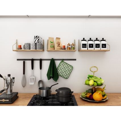 Ράφι τοίχου 45x16 cm δρυς/χρυσό