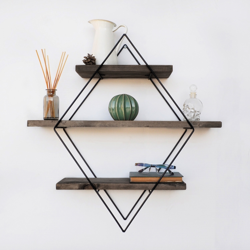 Ράφι τοίχου 60x60 cm έλατο