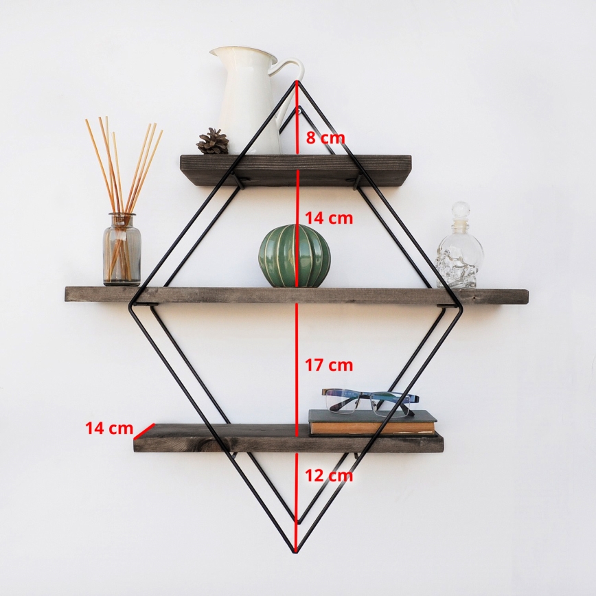 Ράφι τοίχου 60x60 cm έλατο